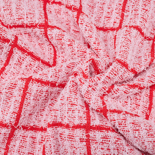Check Short-sleeve Cardigan (Red)