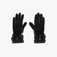 See-through Ribbon Lambskin Gloves (Black)