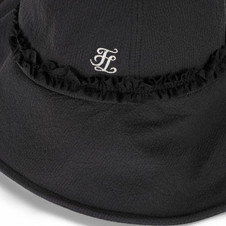 Seersucker Bonnet Hat (Black)