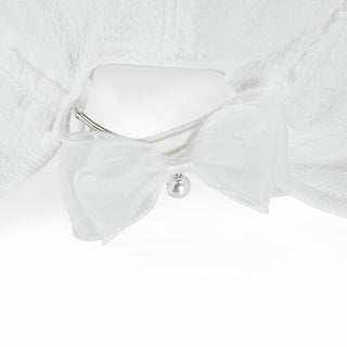 Seersucker Bonnet Hat (White)