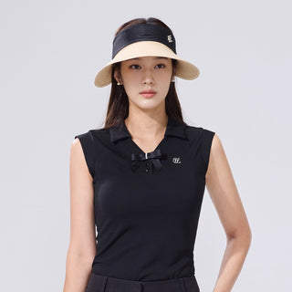 Wide Raffia Visor (Beige)