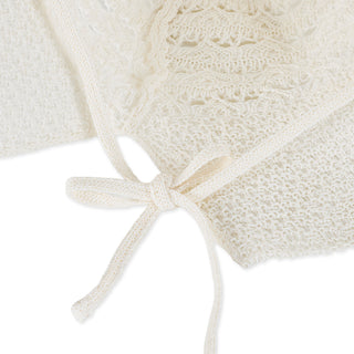 Crochet Raffia Bucket Hat (White)