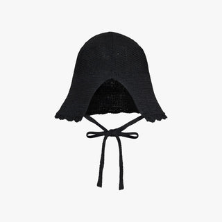 Summer Knit Bonnet Hat (Black)