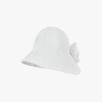 Mesh Big Ribbon Bonnet Hat (White)