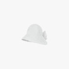 Mesh Big Ribbon Bonnet Hat (White)