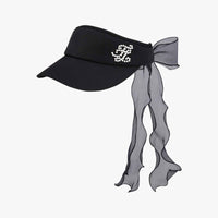 Organza Ribbon Pearl Visor (Black)
