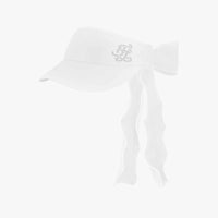 Organza Ribbon Pearl Visor (White)