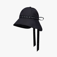 Frill Taped Wide Hat (Black)