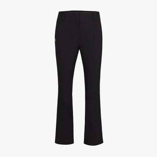 Back-slit Ribbon Semi-bootscut Pants (Black)