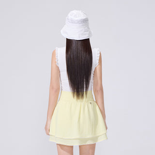Seersucker Smoke Band Skirt (Yellow)