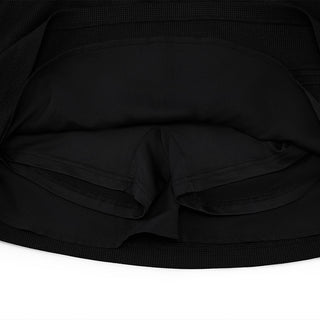 Waffle Banded Shirred Skirt (Black)