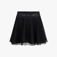 Mesh Double Flare Skirt (Black)