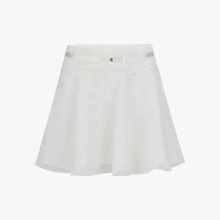 Mesh Double Flare Skirt (White)