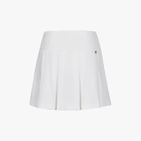 Rib Back Pleated Skirt (White)