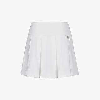 Rib Back Pleated Skirt (White)