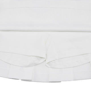 Rib Back Pleated Skirt (White)