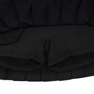 High-waisted Jersey Pleated Skirt (Black)