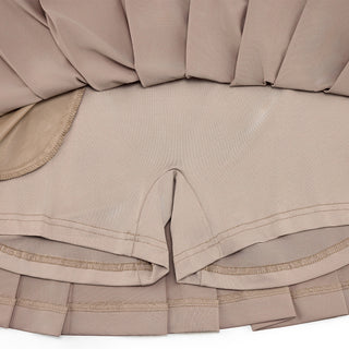 High-waisted Jersey Pleated Skirt (Cocoa)
