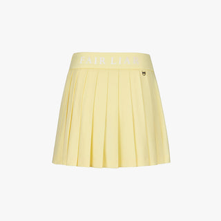 High-waisted Jersey Pleated Skirt (Yellow)
