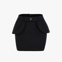 Ribbon Flapped Highwaisted Skirt (Black)