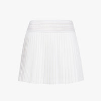 Jacquard Logo Band Pleats Skirt (White)