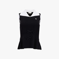 Ribbon Point Sleeveless Knit (Black)