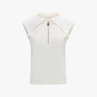 Sailor Half-zip Vest (White)