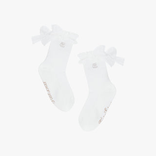 Lace Ribbon Summer Ankle Socks (White)