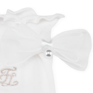 Ankle Frill Ribbon Socks (White)