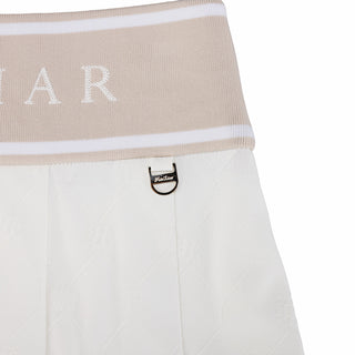 Logo Jacquard Pleated Skort (White)