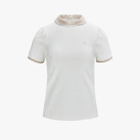 Petit Collar Logo Jacquard  T-Shirt (White)