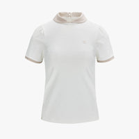 Petit Collar Logo Jacquard  T-Shirt (White)