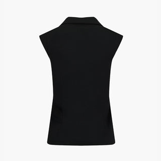 Pearl Ribbon Sleeveless T-Shirt (Black)