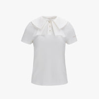 Mesh Double Collar T-Shirt (White)