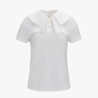 Mesh Double Collar T-Shirt (White)