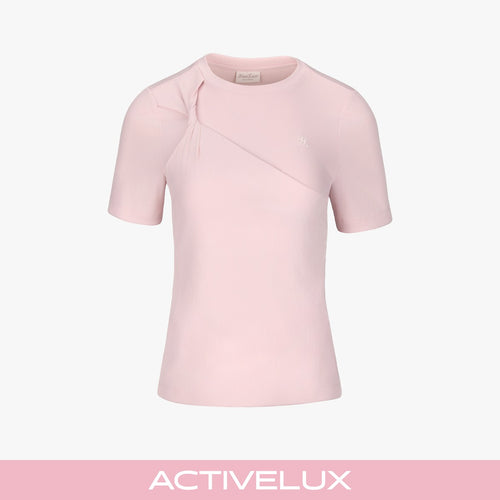 Twisted Round-neck T-Shirt (Coral)