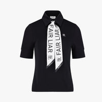 Lettering Scarf Set T-shirt (Black)