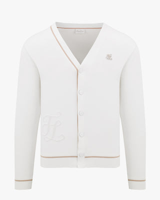 [FINAL SALE] Men's V-Neck Color Cardigan - White