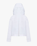Hooded Crop Rain Jacket - White