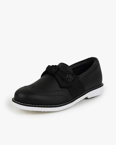 Ribbon Oxford Golf Shoes - Black