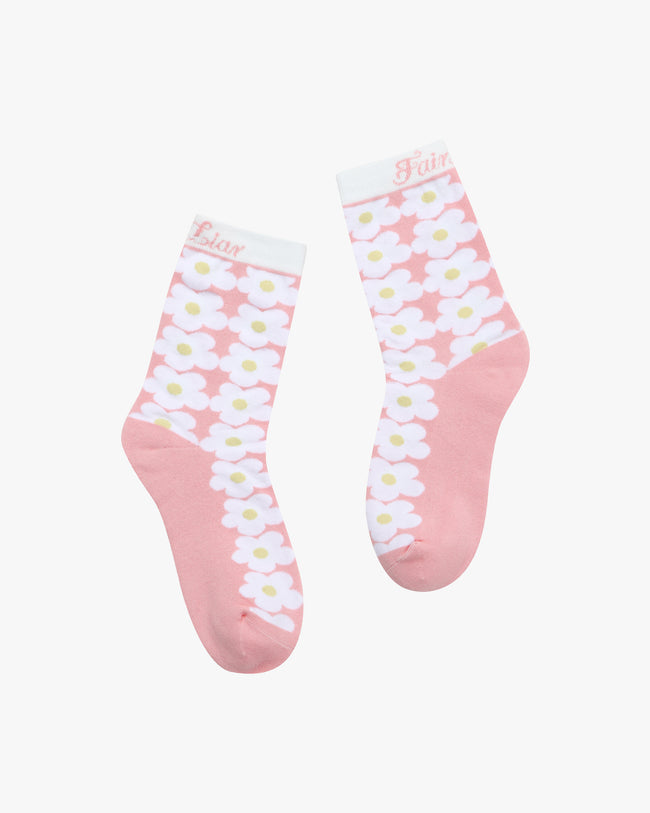Flower Ankle Socks - Pink