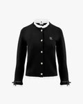 Sleeve Frill Jacket Style Cardigan - Black