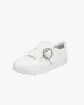 Pearl Buckle Loafer - White