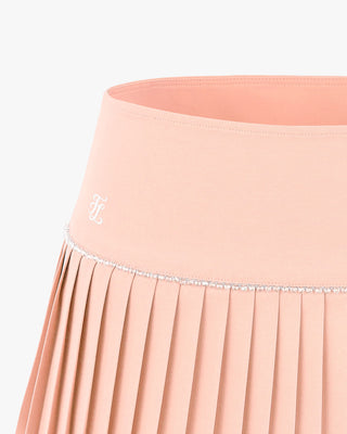 Fair Liar Signature Flare Pleated Skirt (Coral)
