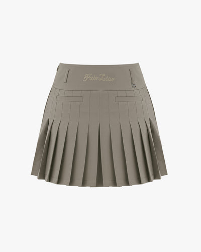 Asymmetrical Pleated Skirt - Cocoa