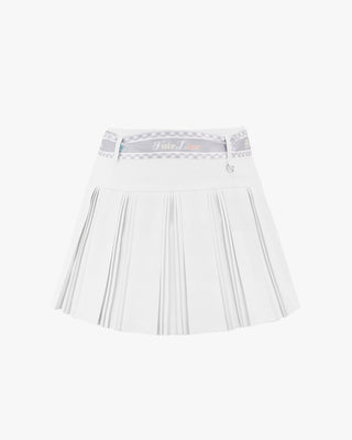 Scarf Set Pleated Skirt (White)