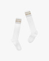 Jacquard Knee Socks - Beige