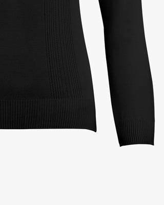 Wave Collar Knit Sweater - Black