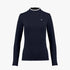 Frill High Neck Long Sleeve T-shirt - Navy