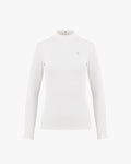 Frill High Neck Long Sleeve T-shirt - White